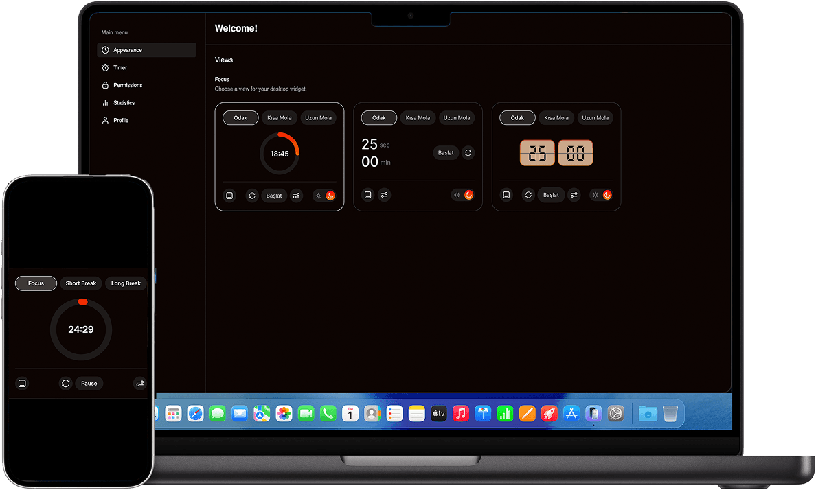 Pomodoro Timer - Chrome Extension mockup